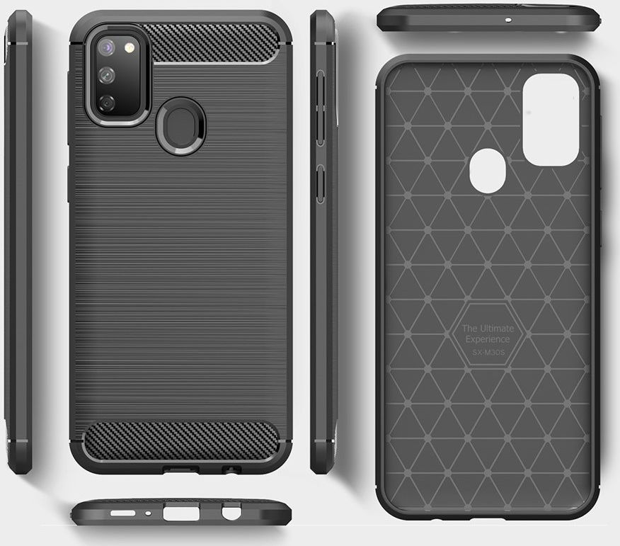Samsung Galaxy M21 Hoesje Geborsteld TPU Zwart afbeelding 9