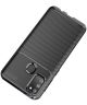 Samsung Galaxy M21 Hoesje Geborsteld Carbon Zwart