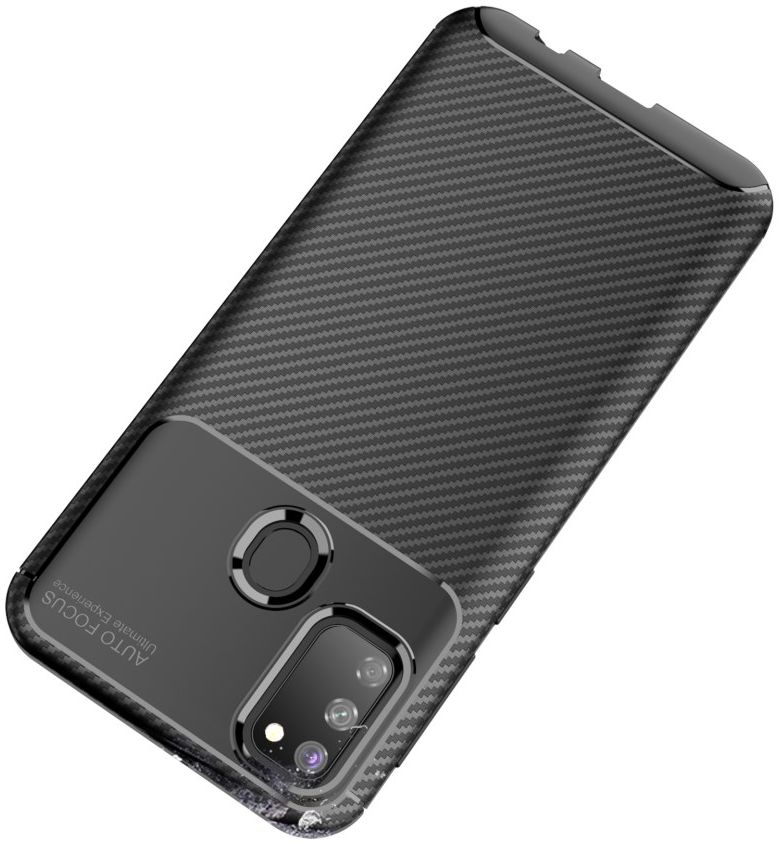 Samsung Galaxy M21 Hoesje Geborsteld Carbon Zwart afbeelding 8