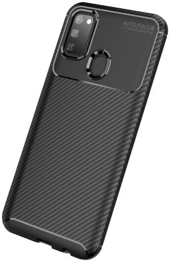 Samsung Galaxy M21 Hoesje Geborsteld Carbon Zwart afbeelding 3