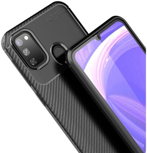 Samsung Galaxy M21 Hoesje Geborsteld Carbon Zwart afbeelding 7