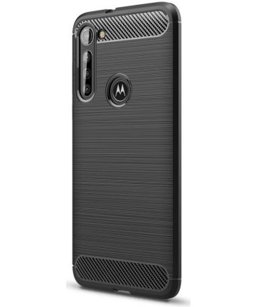 Motorola Moto G8 Power Hoesje Geborsteld TPU Back Cover Zwart Hoesjes