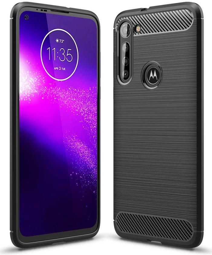 Motorola Moto G8 Power Hoesje Geborsteld TPU Back Cover Zwart afbeelding 4