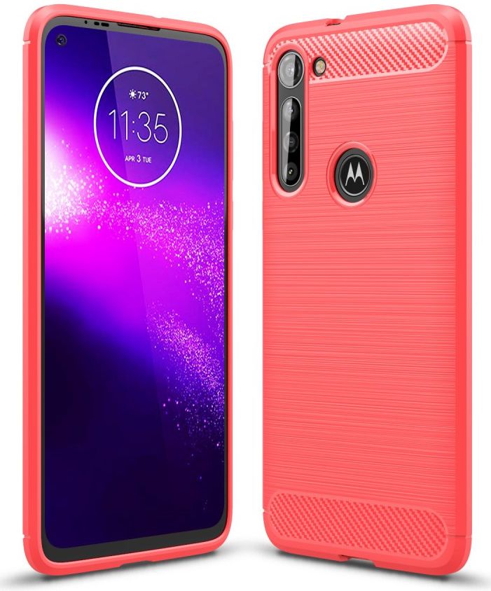 Motorola Moto G8 Power Hoesje Geborsteld TPU Rood afbeelding 1