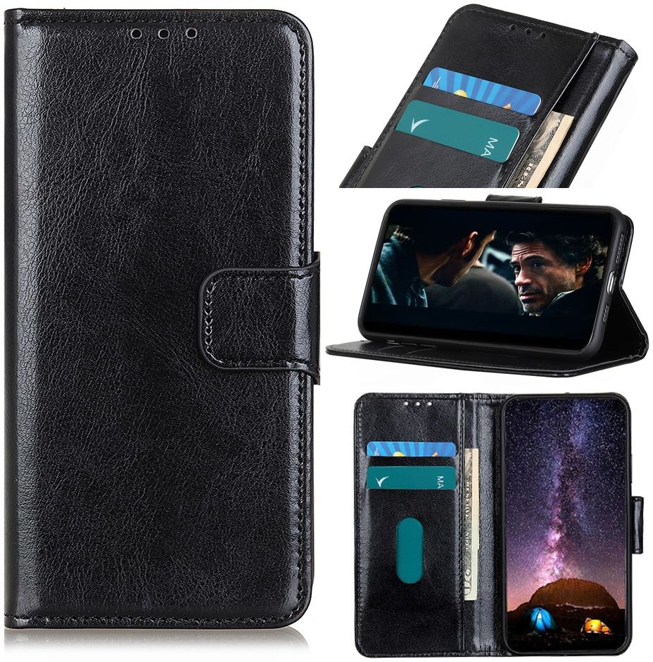 Motorola Moto G8 Power Hoesje Portemonnee Kunstleer Zwart afbeelding 4