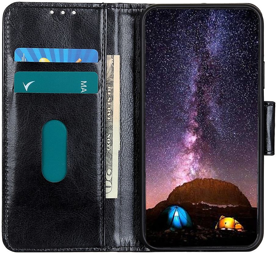 Motorola Moto G8 Power Hoesje Portemonnee Kunstleer Zwart afbeelding 1