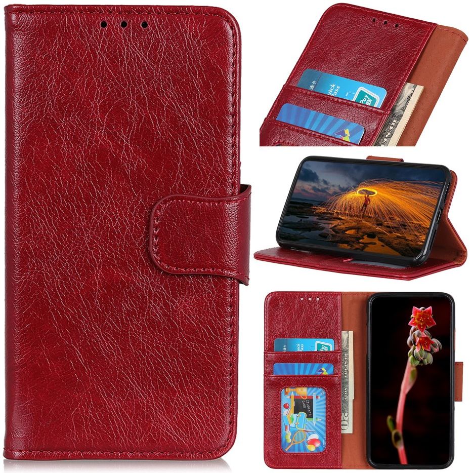 Motorola Moto G8 Power Portemonnee Hoesje Splitleer Rood afbeelding 3