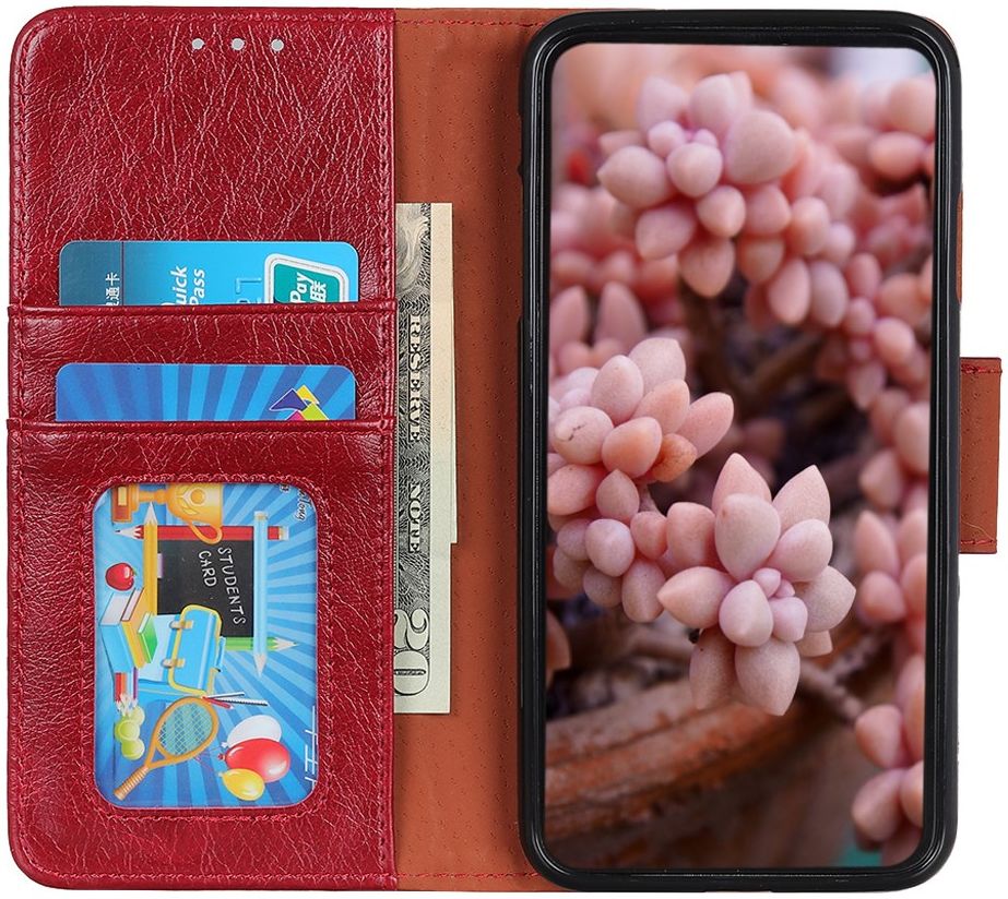 Motorola Moto G8 Power Portemonnee Hoesje Splitleer Rood afbeelding 1