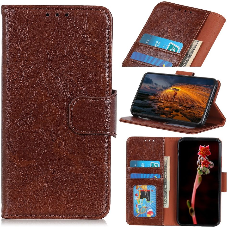 Motorola Moto G8 Power Portemonnee Hoesje Splitleer Bruin afbeelding 3