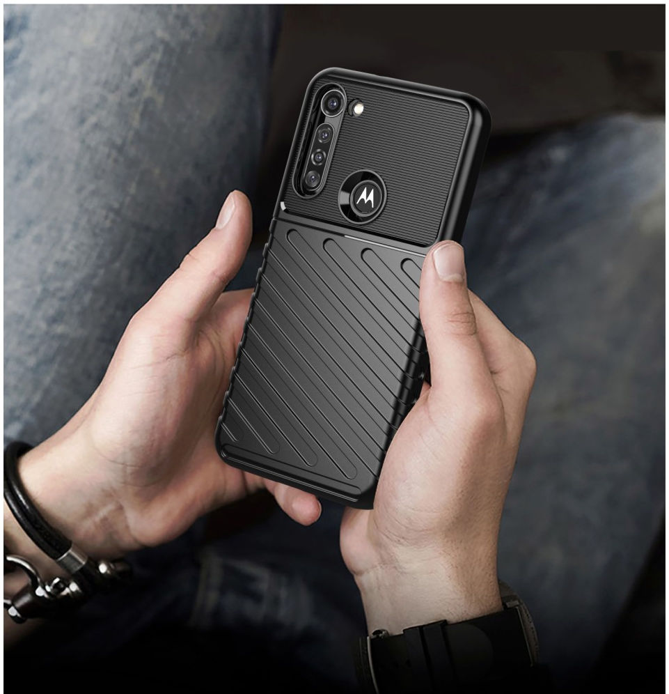 Motorola Moto G8 Power Twill Thunder Texture Back Cover Zwart afbeelding 7