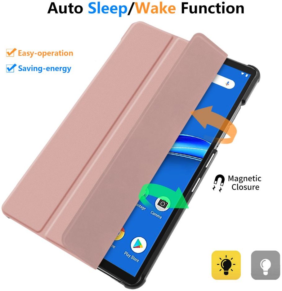 Lenovo Tab M10 Plus / FHD Plus Hoes Tri-Fold Book Case Roze afbeelding 3