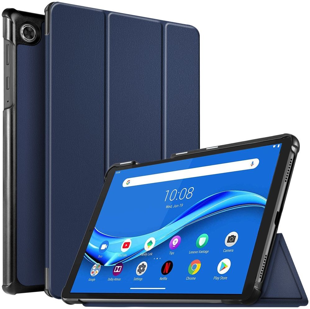 Lenovo Tab M10 Plus / FHD Plus Hoes Book Case Tri-Fold Donker Blauw afbeelding 1