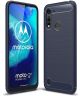 Motorola Moto G8 Power Lite Hoesje Geborsteld TPU Donkerblauw