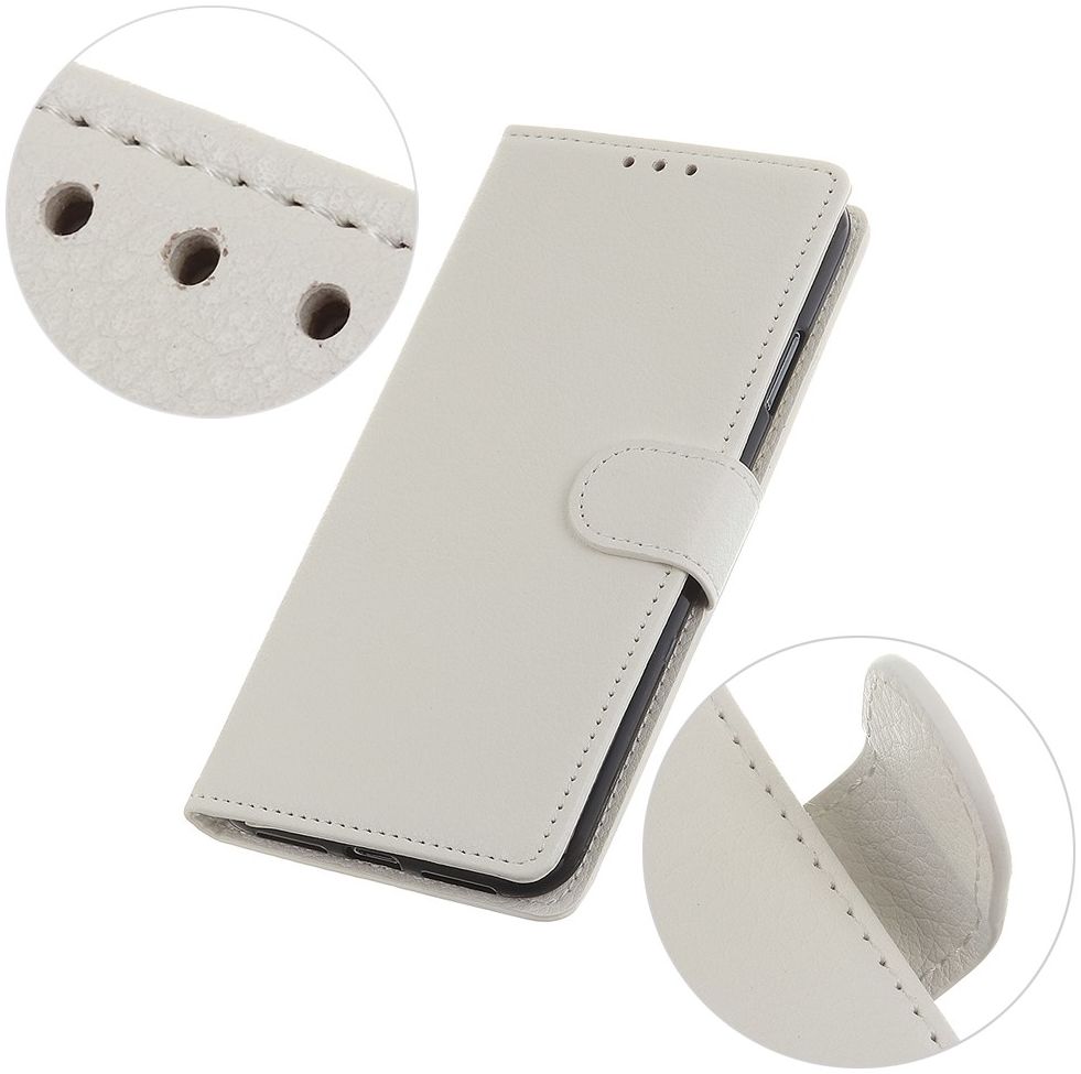 Alcatel 1S 2020 / 3L 2020 Litchi Skin Portemonnee Hoesje Wit afbeelding 7