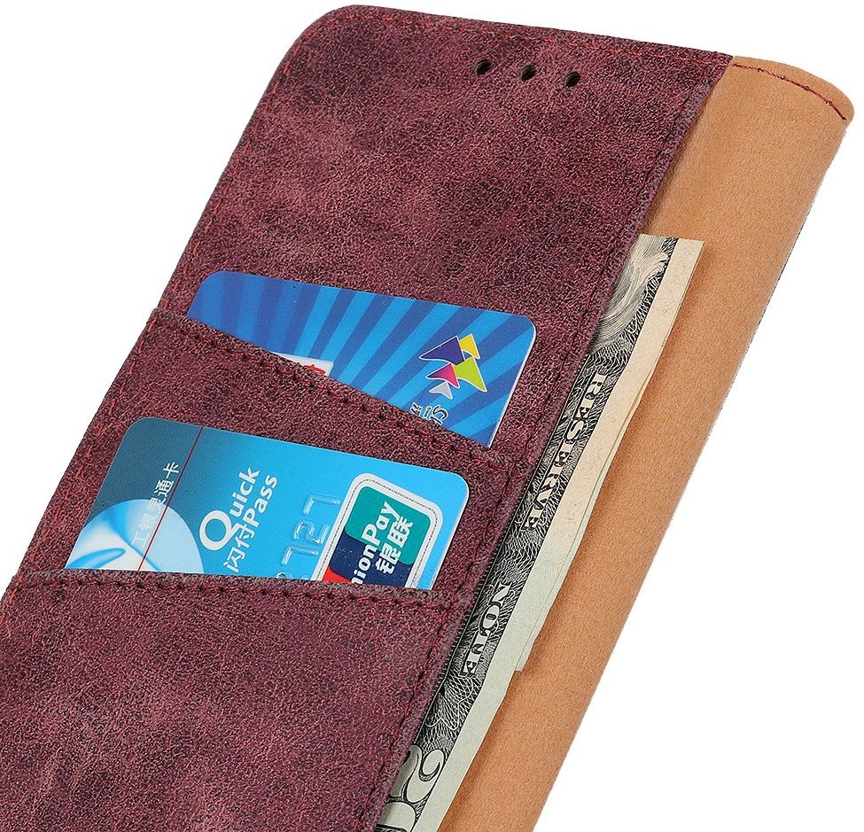 Oppo Find X2 Pro Hoesje Portemonnee Splitleer Rood afbeelding 7