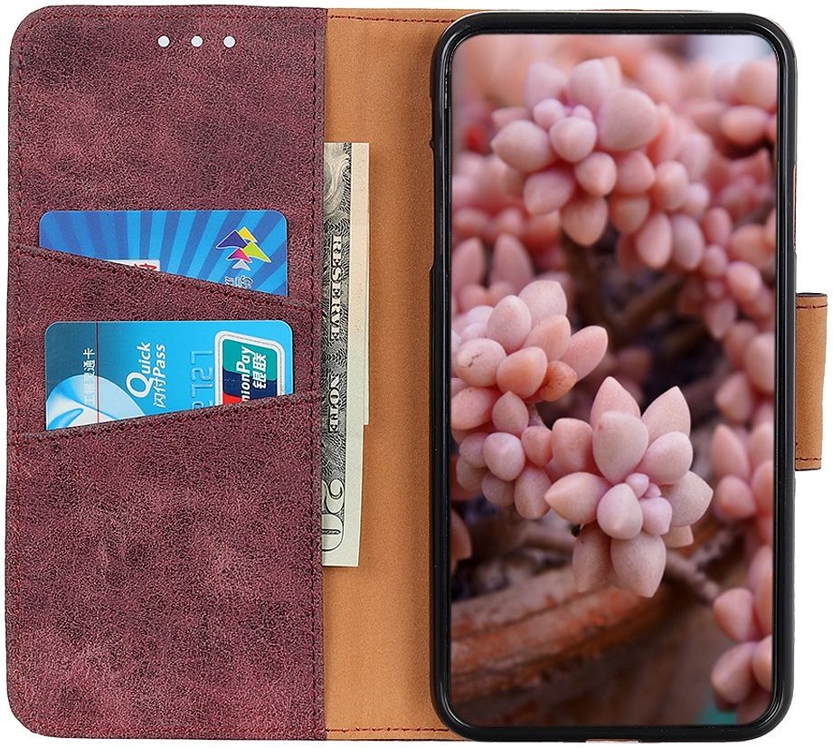 Oppo Find X2 Pro Hoesje Portemonnee Splitleer Rood afbeelding 1