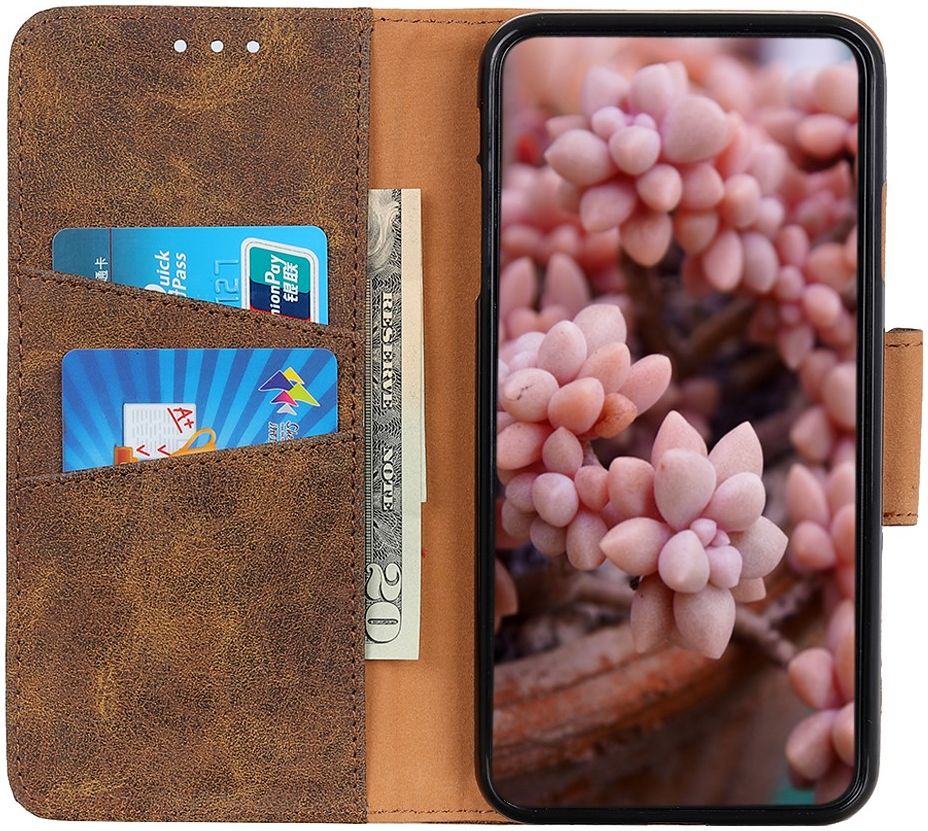 Oppo Find X2 Pro Hoesje Portemonnee Splitleer Donkerbruin afbeelding 2