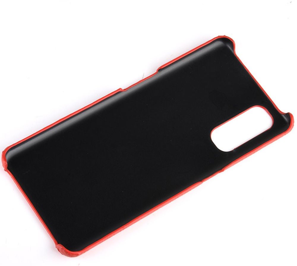 Oppo Find X2 Kunstleren Hoesje met Krokodil Textuur Rood afbeelding 6