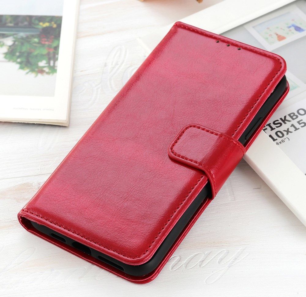 Oppo Find X2 Hoesje Portemonnee Kunstleer met Standaard Rood afbeelding 5