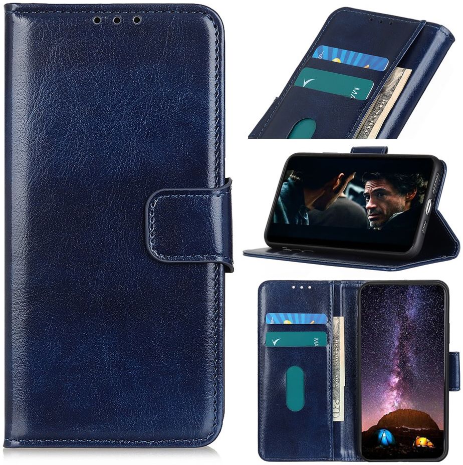 Oppo Find X2 Hoesje Portemonnee Kunstleer met Standaard Blauw afbeelding 5