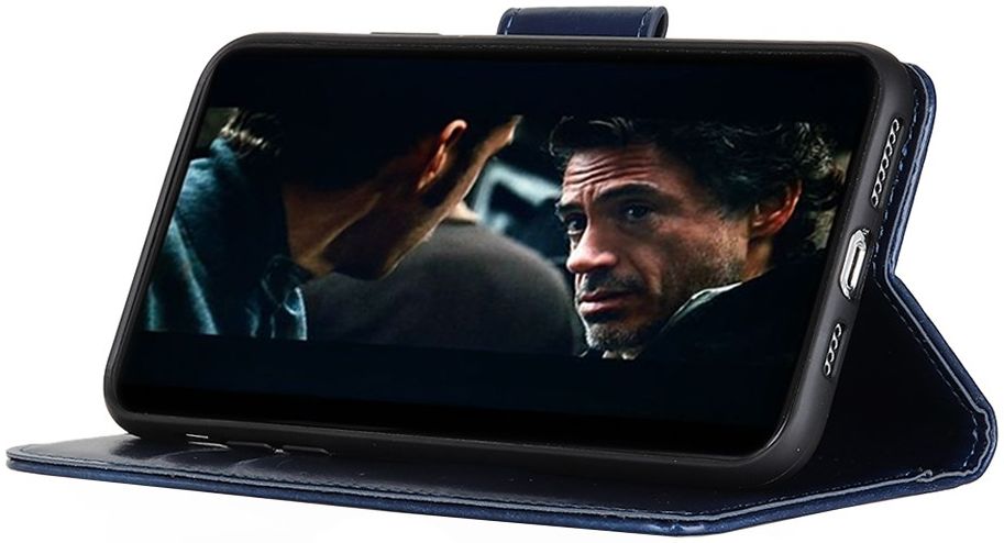 Oppo Find X2 Hoesje Portemonnee Kunstleer met Standaard Blauw afbeelding 3