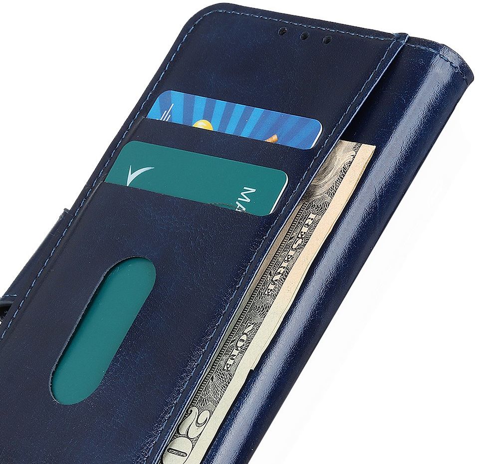 Oppo Find X2 Hoesje Portemonnee Kunstleer met Standaard Blauw afbeelding 10