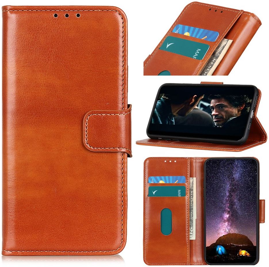 Oppo Find X2 Hoesje Portemonnee Kunstleer met Standaard Bruin afbeelding 4
