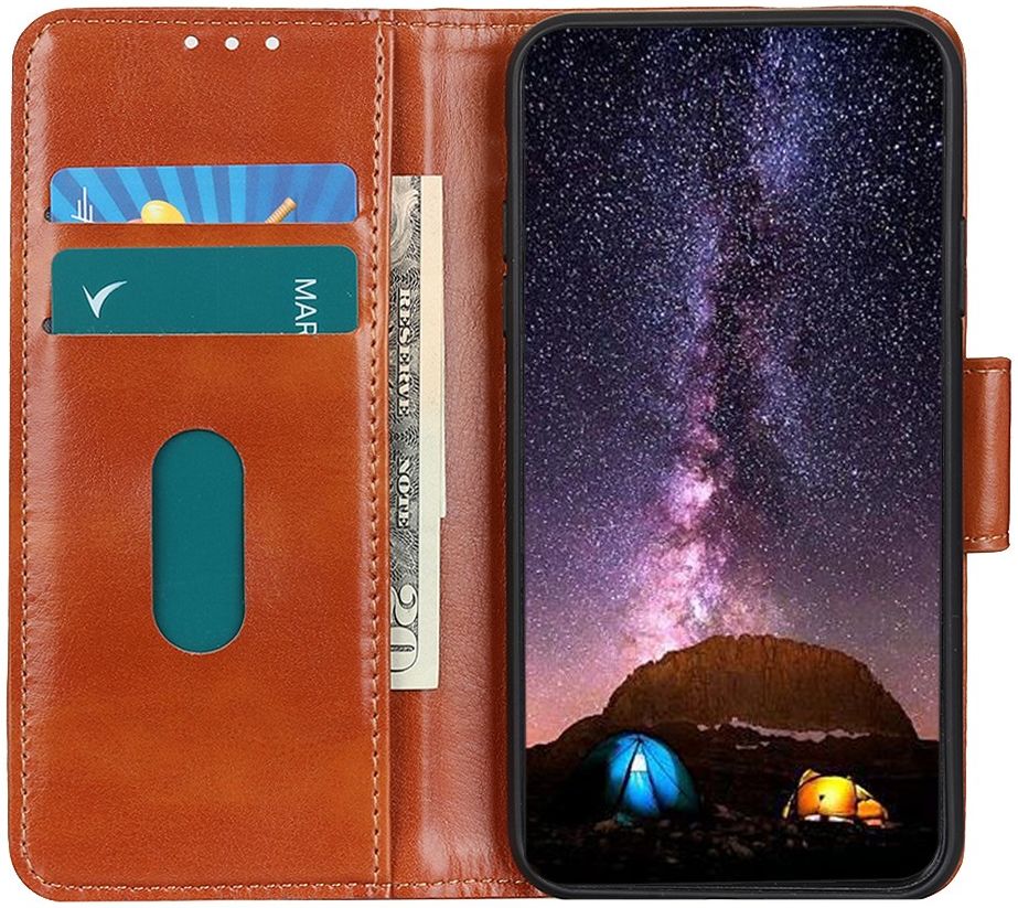 Oppo Find X2 Hoesje Portemonnee Kunstleer met Standaard Bruin afbeelding 2
