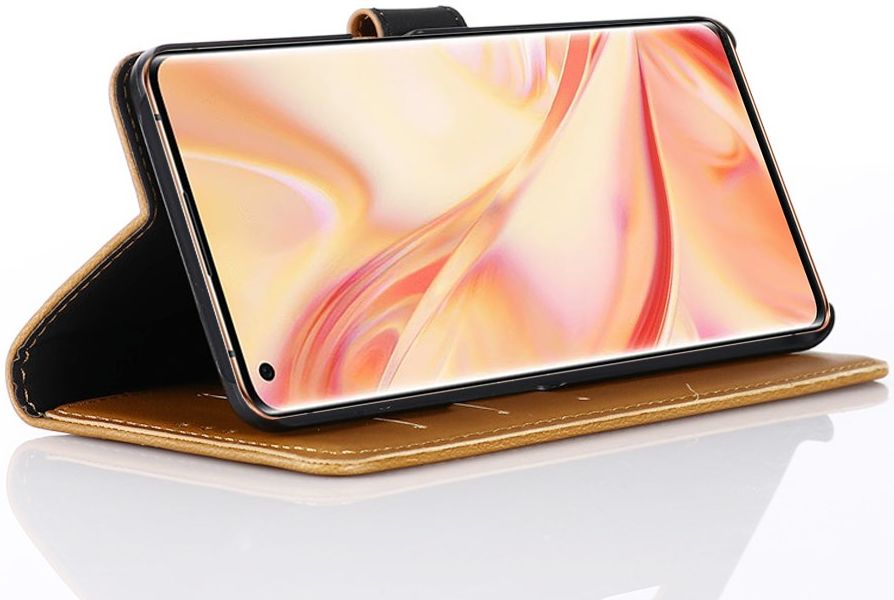 Oppo Find X2 Pro Hoesje Portemonnee Kunstleer met Standaard Bruin afbeelding 3