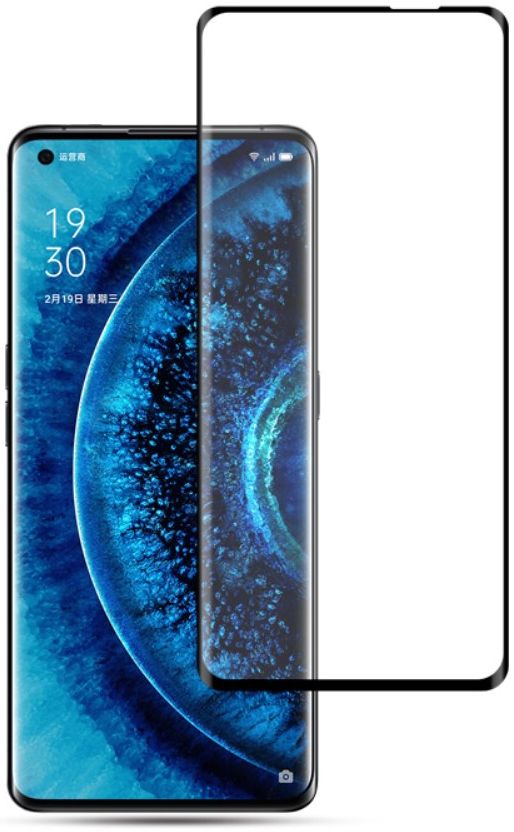 Oppo Find X2 (Pro) Tempered Glass 3D Screen Protector Zwart afbeelding 1