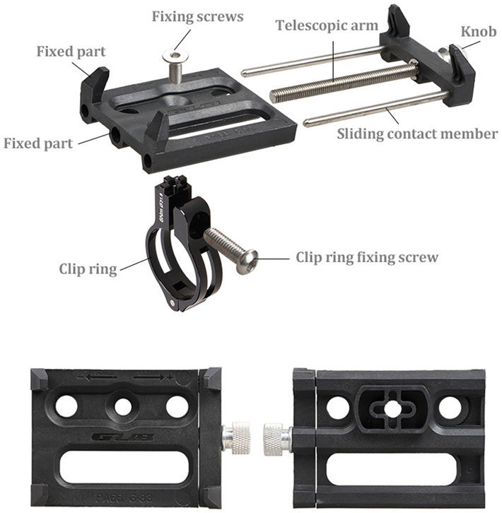 GUB G84 Universele Plastic Telefoonhouder voor Fiets Zwart afbeelding 11