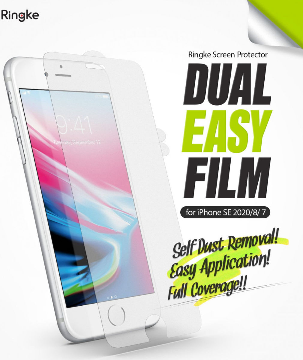 Ringke Anti-Stof iPhone SE 2020 / 2022 Screen Protector [2-Pack] afbeelding 2