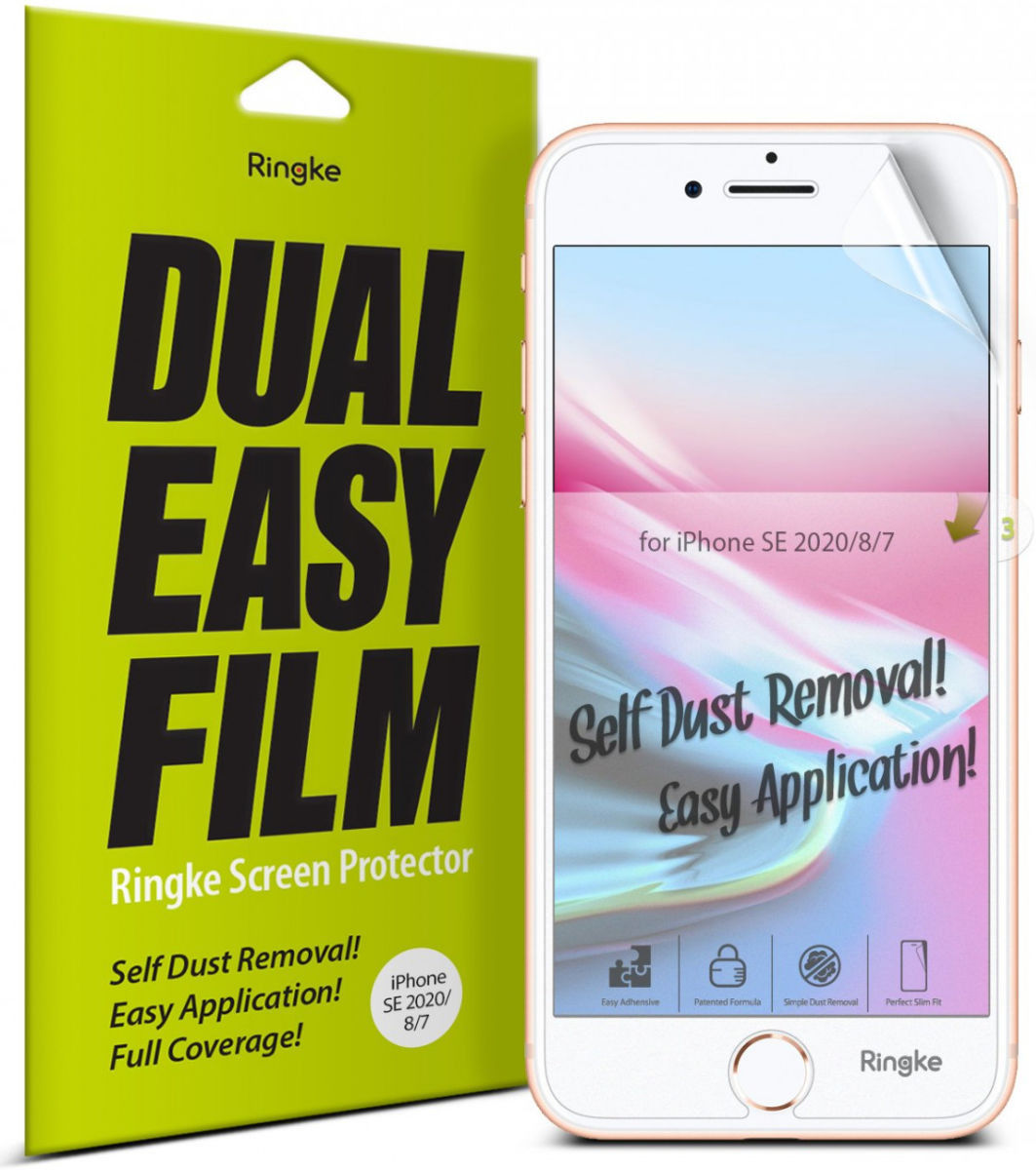 Ringke Anti-Stof iPhone SE 2020 / 2022 Screen Protector [2-Pack] afbeelding 1