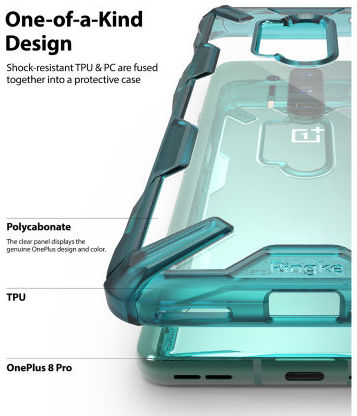 Ringke Fusion X OnePlus 8 Pro Hoesje Groen afbeelding 4