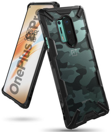 Ringke Fusion X OnePlus 8 Pro Hoesje Camo Zwart afbeelding 1