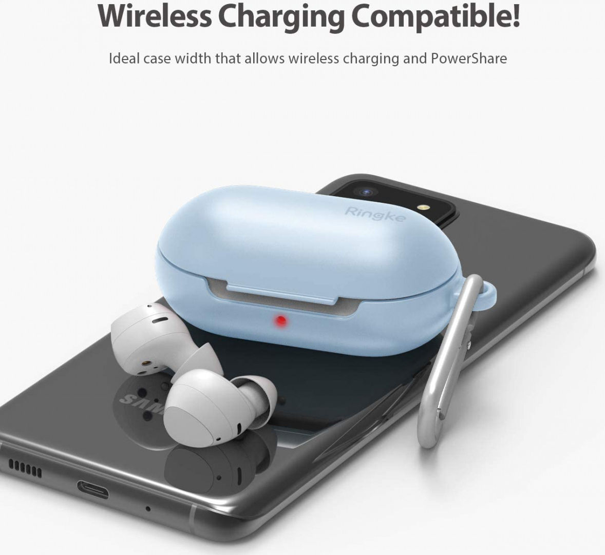 Ringke Samsung Galaxy Buds Stevig TPU Hoesje Blauw afbeelding 6