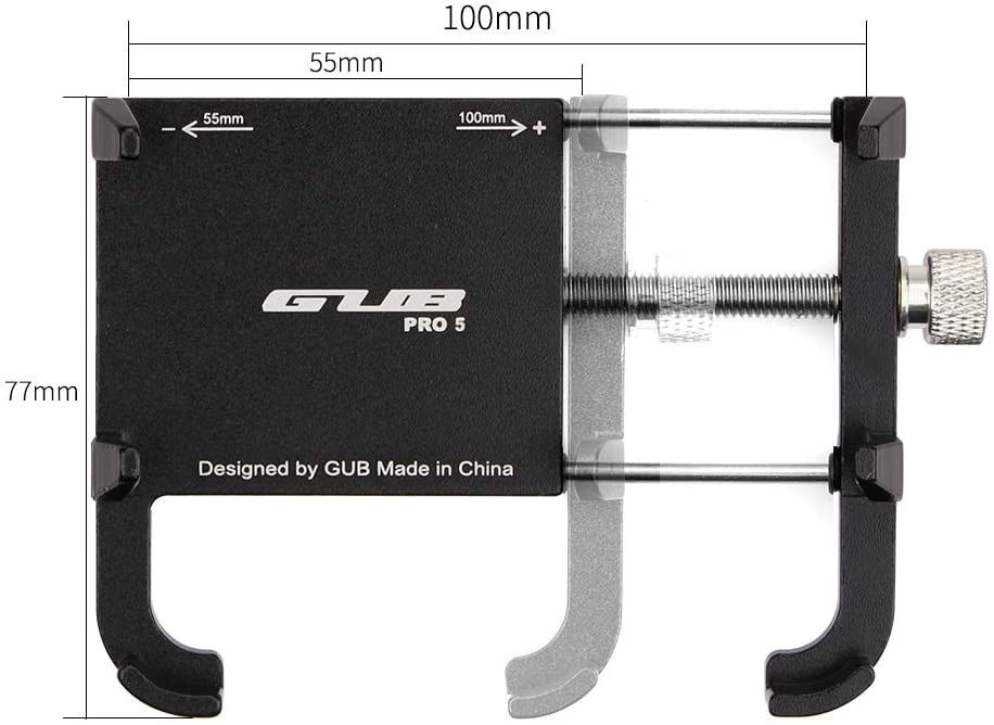 GUB Pro 5 Universele Telefoonhouder voor Motor en Scooter Zwart afbeelding 3