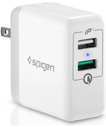 Spigen Essential F207 Quick Charge 3.0 inklapbare Oplader 2 Poorten Opladers