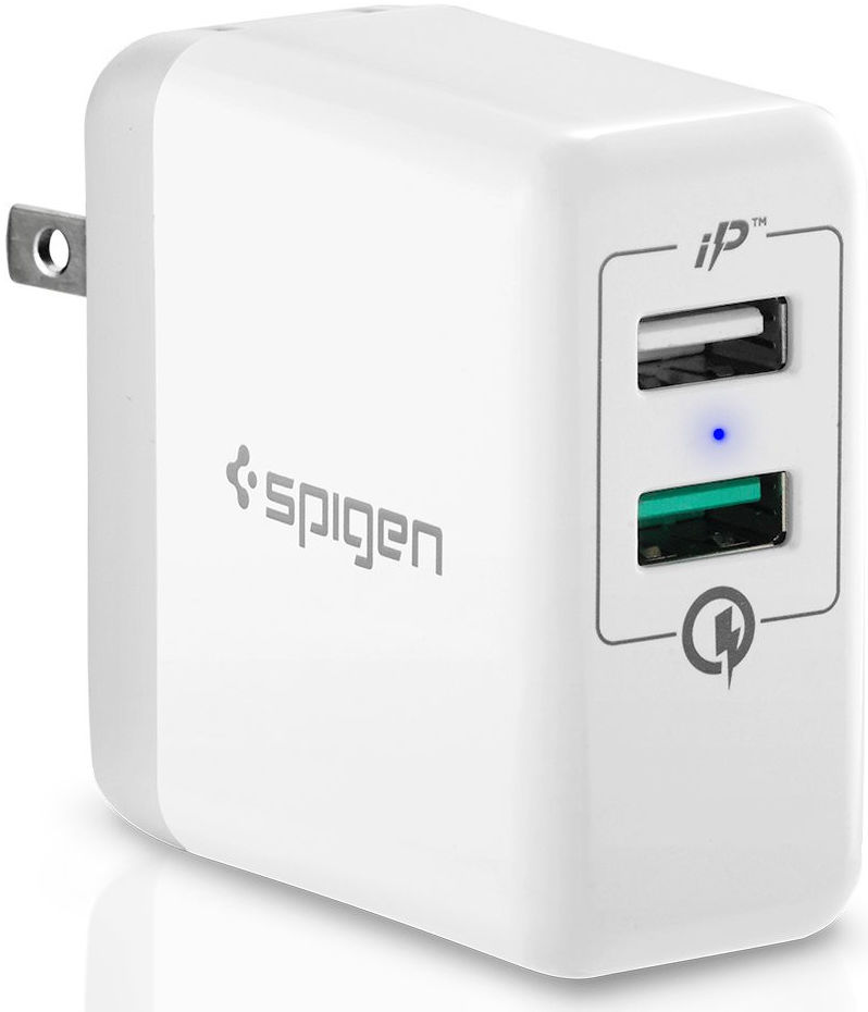 Spigen Essential F207 Quick Charge 3.0 inklapbare Oplader 2 Poorten afbeelding 1