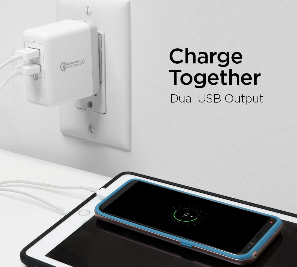 Spigen Essential F207 Quick Charge 3.0 inklapbare Oplader 2 Poorten afbeelding 6