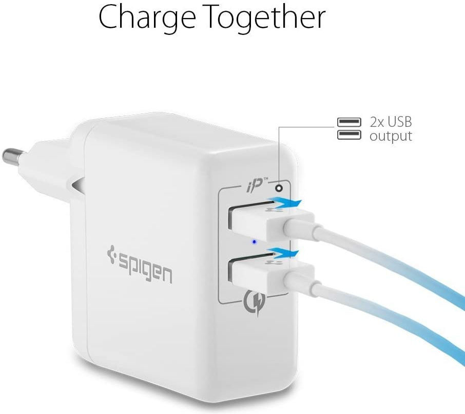 Spigen Essential F207 Quick Charge 3.0 Compacte Oplader 2 Poorten afbeelding 2