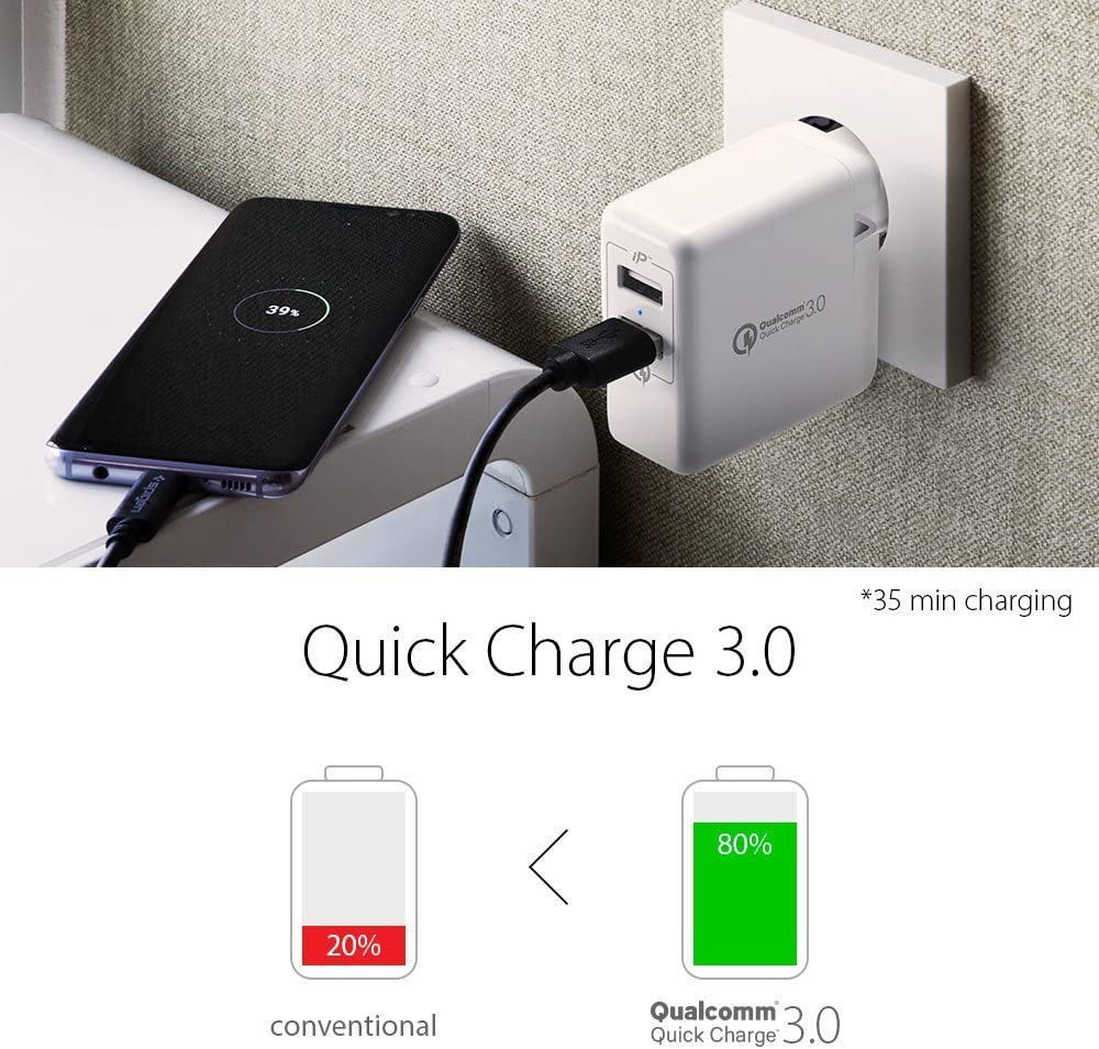 Spigen Essential F207 Quick Charge 3.0 Compacte Oplader 2 Poorten afbeelding 3