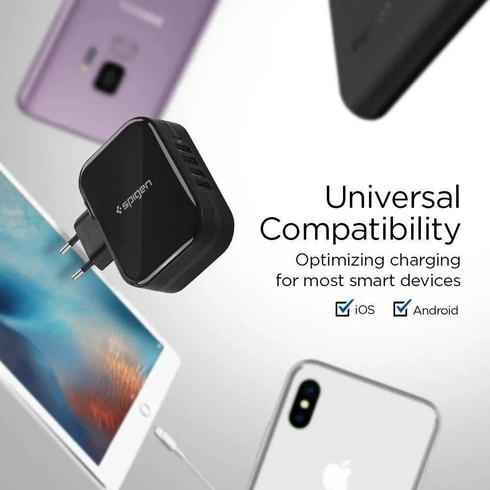 Spigen Essential F401 USB Oplader 34W met 4 Poorten Zwart afbeelding 6