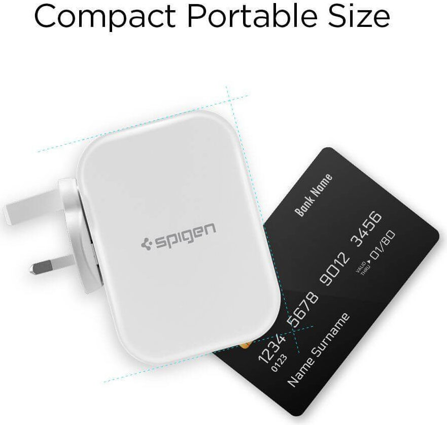 Spigen SteadiBoost F401 34W Oplader met 4 Universele USB Poorten Wit afbeelding 6