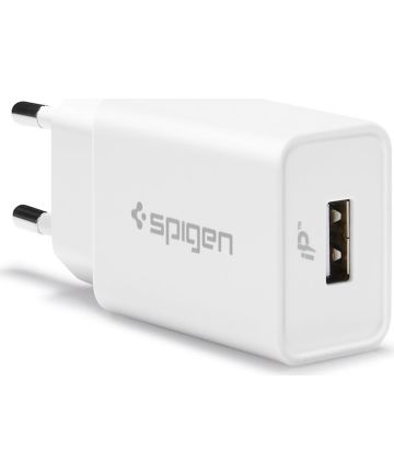 Spigen Essential F110 Oplader 2.4A met USB Poort Wit Opladers