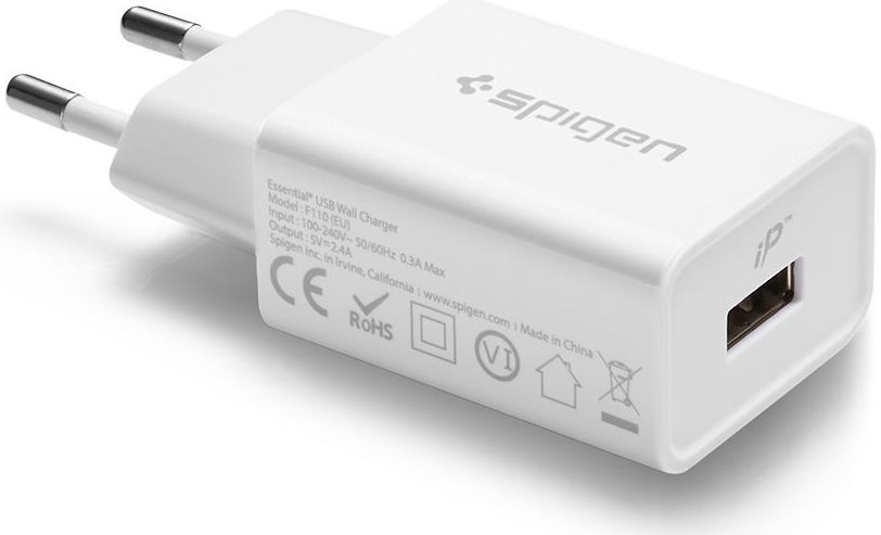 Spigen Essential F110 Oplader 2.4A met USB Poort Wit afbeelding 6