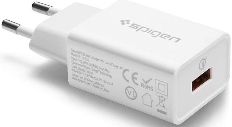 Spigen Essential F111 Quick Charge 3.0 18W USB Lader 2.4A Wit afbeelding 5
