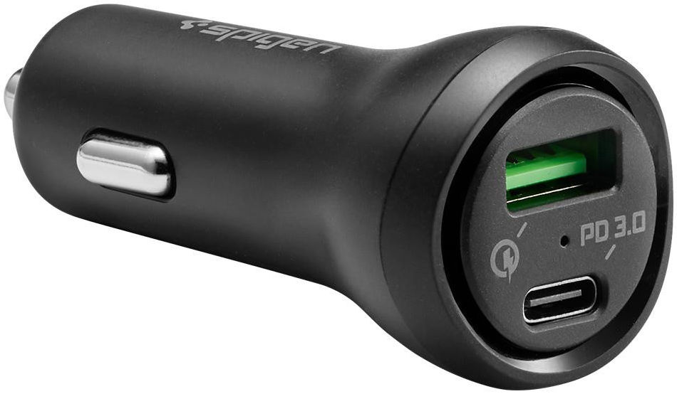 Spigen F31QC USB-C Quick Charge 45W Oplader Auto Zwart afbeelding 1