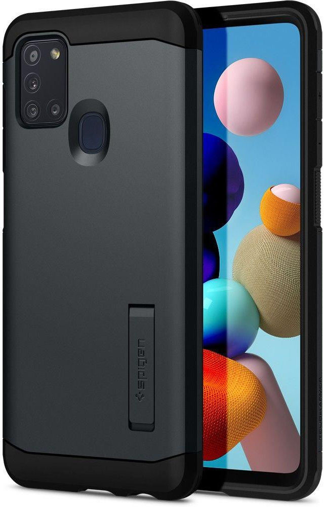 Spigen Tough Armor Samsung Galaxy A21s Hoesje Metal Slate afbeelding 1