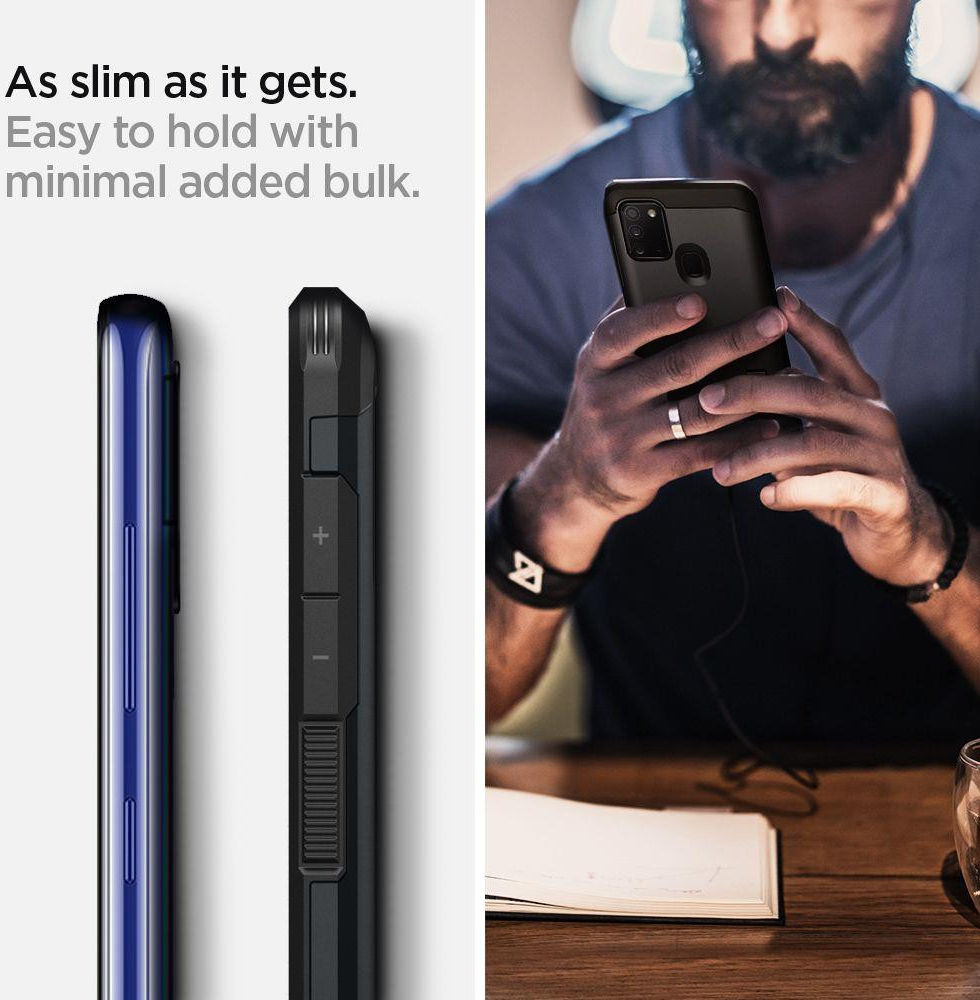 Spigen Tough Armor Samsung Galaxy A21s Hoesje Metal Slate afbeelding 4